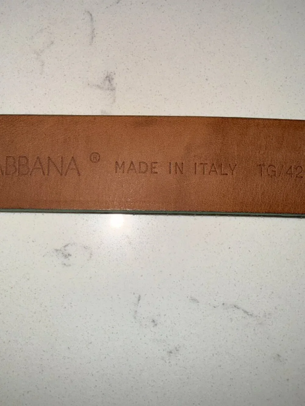 Rare Vintage Dolce & Gabbana Celadon Snakeskin Belt 105/42 + Gold Buckle